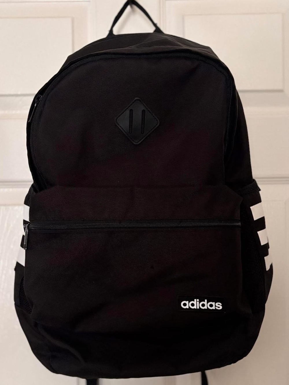 adidas Black Backpack with White Stripe Accent